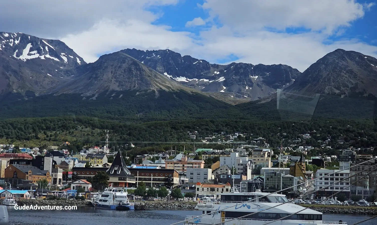 View of the city of Ushuaia from the bay