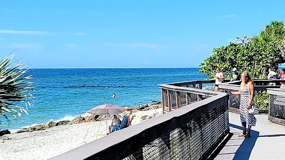 The boardwalk along Caspersen Beach