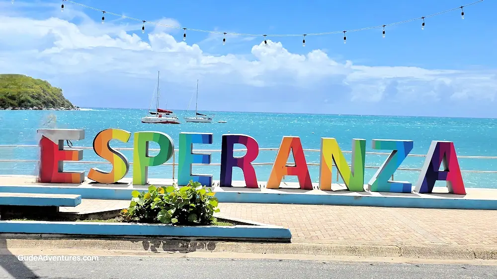 The town of Esperanza on Vieques