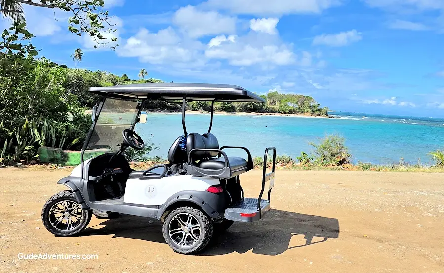 Golf cart at Playa el Gallito