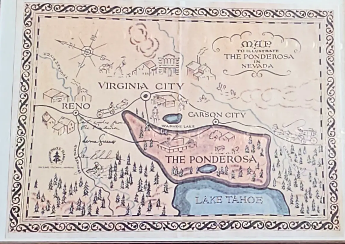 Map of Virginia City from the Ponderosa TV Show 