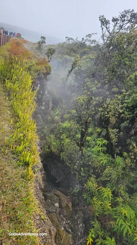 The Steaming Bluff of the Kilauea volcano crater