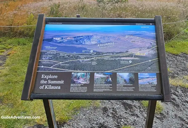 Map of the  Kilauea volcano crater