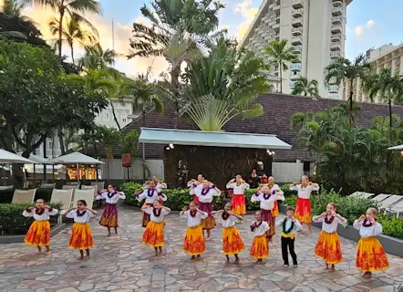 Hula dancers at the Sheraton Princess Kaiulani hotel.