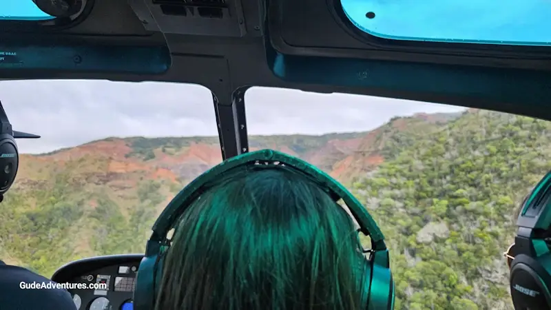 View of Waimea Canyon  from the helicopter
