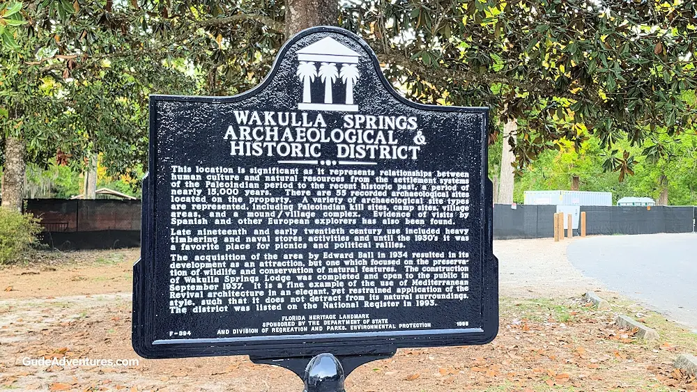 Wakulla Springs historical marker.