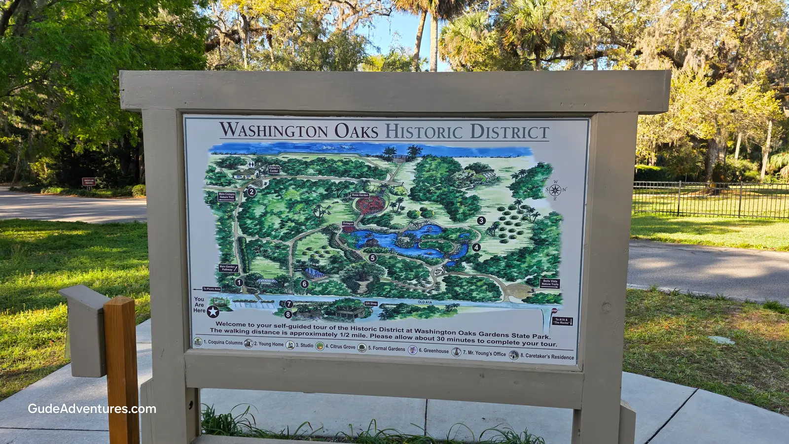 Map of Washington Oaks Gardens