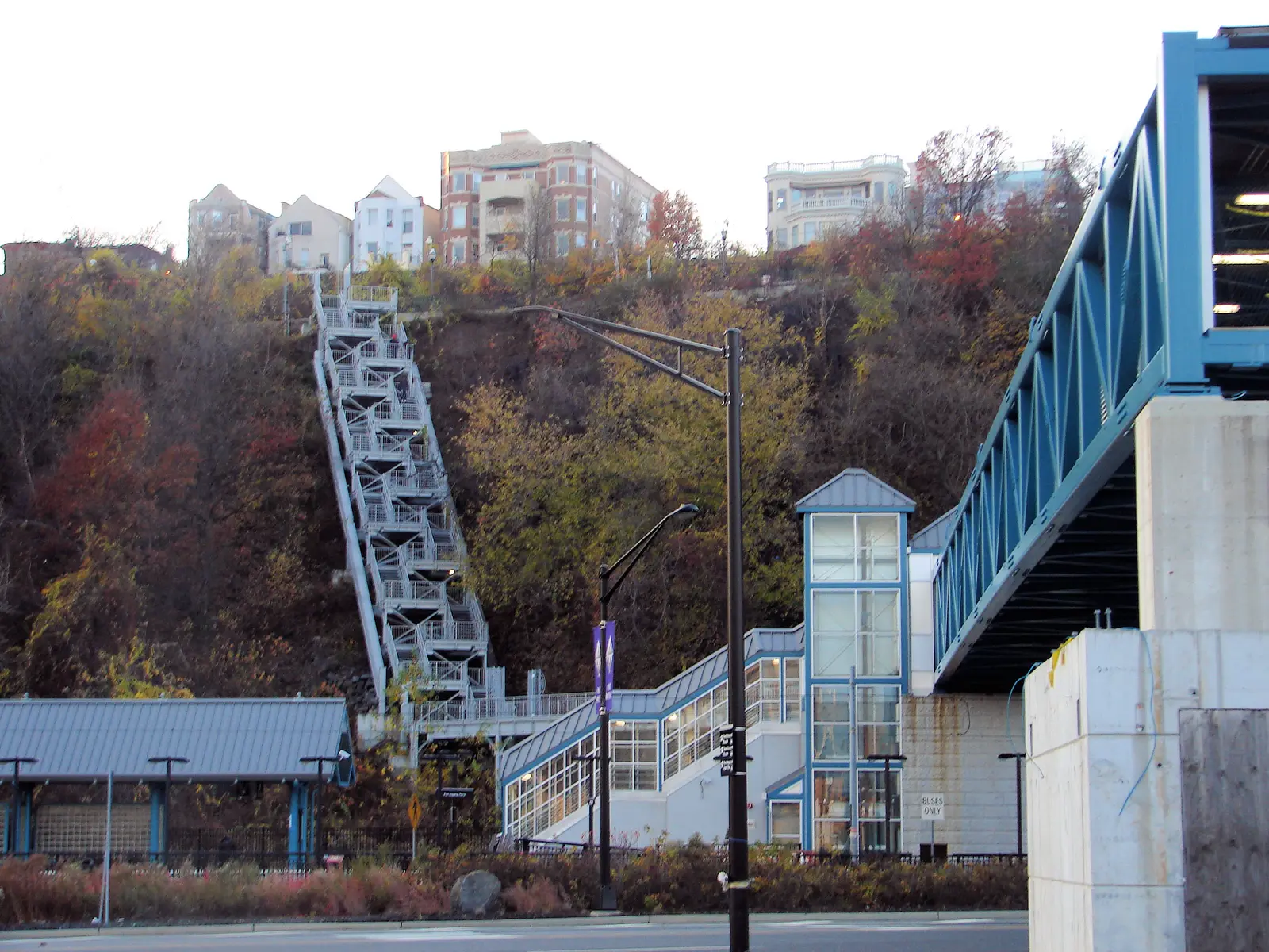 Stairway from Weehawken, New Jersey to the shore of the Hudson River