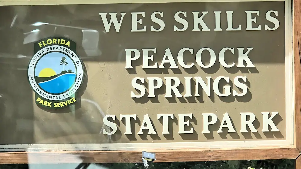 Wes Skiles Peacock Springs State Park entrance.