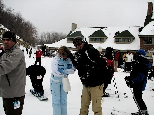 Getting ready to go skiing at Whitetail
