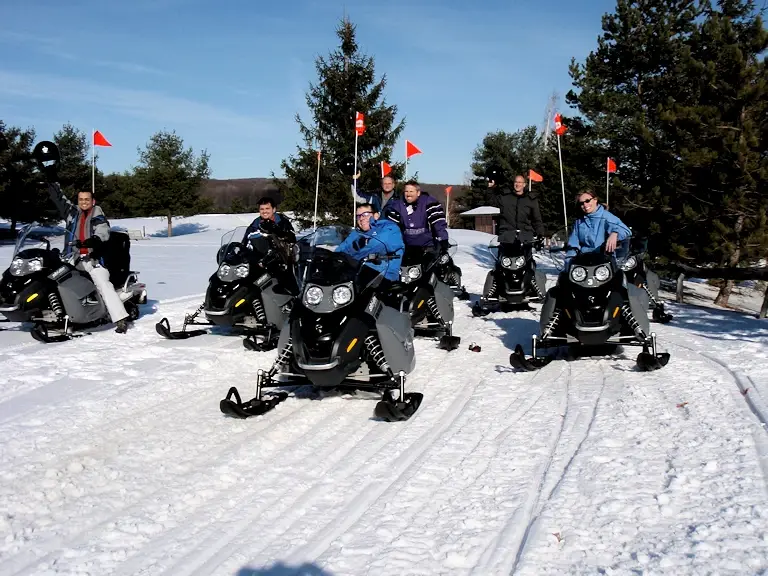 Snowmobile riding at the Wisp Resort