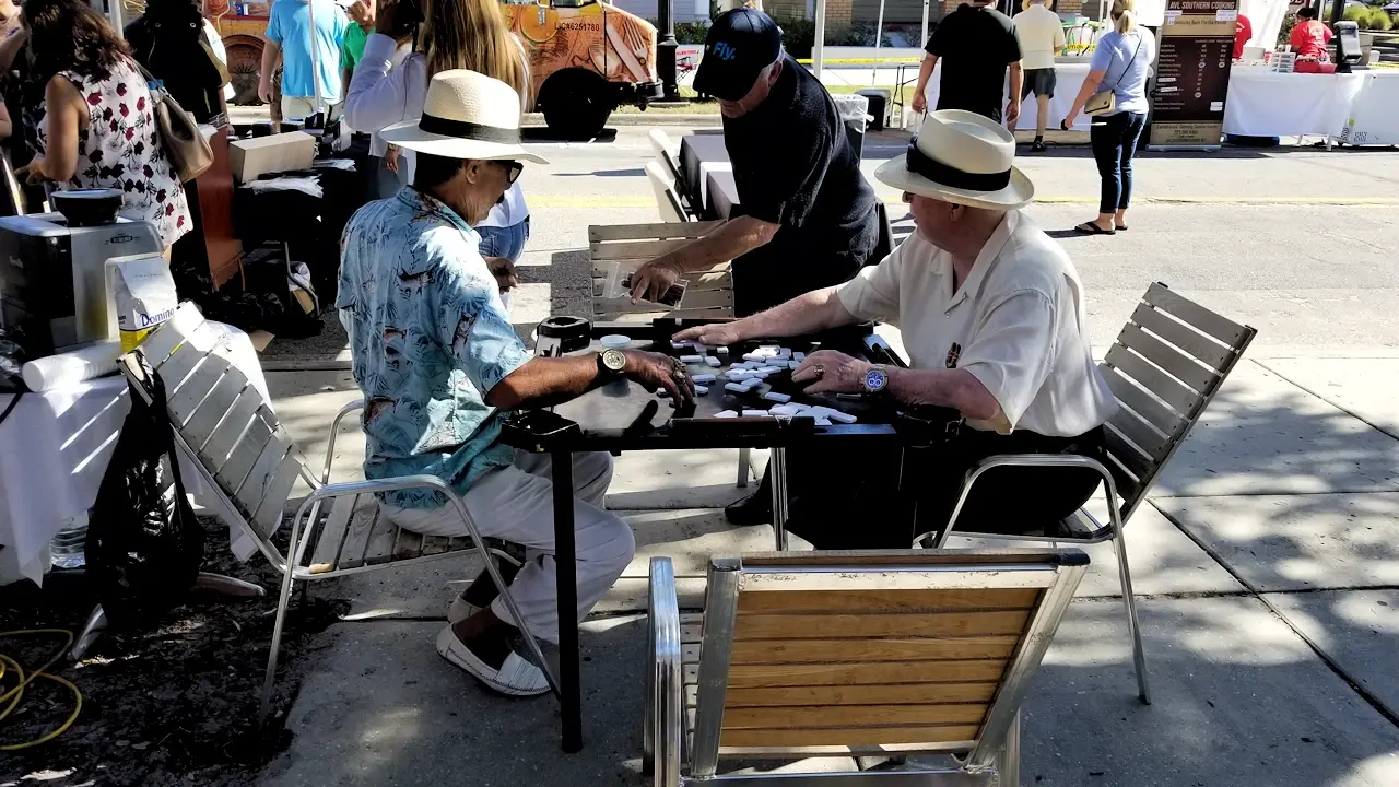 Playing dominos in the park in Ybor City