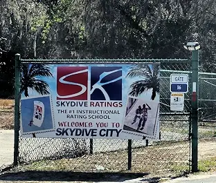 Skydiver landing at Skydive City at the Zephyrhills Airport